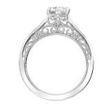 Artcarved Bridal Mounted with CZ Center Vintage Filigree Diamond Engagement Ring Vera 18K White Gold - 31-V791EVW-E.02 photo 3