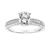 Artcarved Bridal Mounted with CZ Center Vintage Filigree Diamond Engagement Ring Vera 18K White Gold - 31-V791EVW-E.02 photo 4