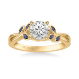 Artcarved Bridal Mounted with CZ Center Contemporary Engagement Ring 14K Yellow Gold & Blue Sapphire - 31-V317SERY-E.00 photo 2