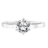 Artcarved Bridal Semi-Mounted with Side Stones Classic Solitaire Engagement Ring Chivon 14K White Gold - 31-V614ERW-E.01 photo 2