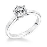 Artcarved Bridal Semi-Mounted with Side Stones Classic Solitaire Engagement Ring Chivon 14K White Gold - 31-V614ERW-E.01 photo
