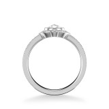 Artcarved Bridal Mounted Mined Live Center Vintage Halo Engagement Ring 18K White Gold - 31-V1000CVW-E.01 photo 3