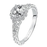 Artcarved Bridal Mounted with CZ Center Contemporary Twist Halo Engagement Ring Lila 14K White Gold - 31-V462ERW-E.00 photo 4