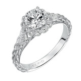 Artcarved Bridal Mounted with CZ Center Contemporary Twist Halo Engagement Ring Lila 14K White Gold - 31-V462ERW-E.00 photo