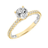 Artcarved Bridal Mounted with CZ Center Classic Diamond Engagement Ring Chey 14K Yellow Gold Primary & 14K White Gold - 31-V923ERYW-E.00 photo 2