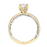 Artcarved Bridal Mounted with CZ Center Classic Diamond Engagement Ring Chey 14K Yellow Gold Primary & 14K White Gold - 31-V923ERYW-E.00 photo 4