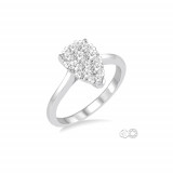 Ashi 14k White Gold Pear Shape Diamond Lovebright Engagement Ring photo