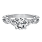 Artcarved Bridal Mounted with CZ Center Classic 7-Stone Engagement Ring Iris 14K White Gold - 31-V333ERW-E.00 photo 2