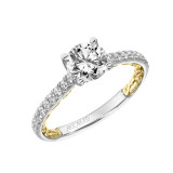 Artcarved Bridal Semi-Mounted with Side Stones Classic Lyric Engagement Ring Marta 18K White Gold Primary & 18K Yellow Gold - 31-V912ERWY-E.03 photo 2