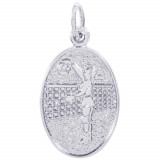 Sterling Silver Female Volleyball Charm photo