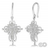 Ashi Diamonds Silver Cross Earrings photo