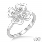 Ashi Diamonds Silver Heart Cluster Ring photo
