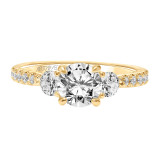 Artcarved Bridal Mounted with CZ Center Classic Diamond 3-Stone Engagement Ring Claudia 14K Yellow Gold - 31-V742ERY-E.00 photo 2