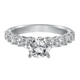 Artcarved Bridal Mounted with CZ Center Classic Diamond Engagement Ring Alyssa 14K White Gold - 31-V296ERW-E.00 photo 2