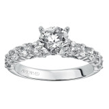 Artcarved Bridal Mounted with CZ Center Classic Diamond Engagement Ring Alyssa 14K White Gold - 31-V296ERW-E.00 photo 4