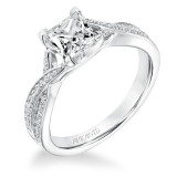 Artcarved Bridal Mounted with CZ Center Contemporary Twist Diamond Engagement Ring London 14K White Gold - 31-V656ECW-E.00 photo