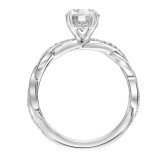 Artcarved Bridal Semi-Mounted with Side Stones Contemporary Twist Engagement Ring Cassidy 14K White Gold - 31-V871ERW-E.01 photo