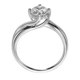 Artcarved Bridal Semi-Mounted with Side Stones Contemporary Twist Solitaire Engagement Ring Whitney 14K White Gold - 31-V303ERW-E.01 photo 3