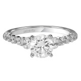 Artcarved Bridal Semi-Mounted with Side Stones Contemporary Engagement Ring Adie 14K White Gold - 31-V184DRW-E.01 photo 2