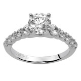 Artcarved Bridal Semi-Mounted with Side Stones Contemporary Engagement Ring Adie 14K White Gold - 31-V184DRW-E.01 photo 3