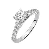 Artcarved Bridal Semi-Mounted with Side Stones Contemporary Engagement Ring Adie 14K White Gold - 31-V184DRW-E.01 photo