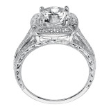 Artcarved Bridal Mounted with CZ Center Vintage Engraved Diamond Engagement Ring Miriam 14K White Gold - 31-V521HRW-E.00 photo 3