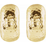 14K Yellow 15.2x7.9 mm Hammered J-Hoop Earrings - 860821001P photo 4