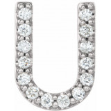 14K White .06 CTW Diamond Single Initial U Earring - 867976105P photo