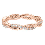 Artcarved Bridal Mounted with Side Stones Contemporary Stackable Eternity Anniversary Band 14K Rose Gold - 33-V15A4R65-L.00 photo 2