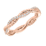 Artcarved Bridal Mounted with Side Stones Contemporary Stackable Eternity Anniversary Band 14K Rose Gold - 33-V15A4R65-L.00 photo