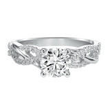 Artcarved Bridal Semi-Mounted with Side Stones Contemporary Twist Diamond Engagement Ring Virginia 14K White Gold - 31-V421ERW-E.01 photo 2