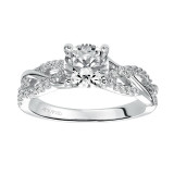 Artcarved Bridal Semi-Mounted with Side Stones Contemporary Twist Diamond Engagement Ring Virginia 14K White Gold - 31-V421ERW-E.01 photo 4