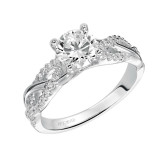 Artcarved Bridal Semi-Mounted with Side Stones Contemporary Twist Diamond Engagement Ring Virginia 14K White Gold - 31-V421ERW-E.01 photo