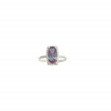 YCH 14k White Gold Synthetic Alexandrite Diamond Ring photo