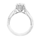 Artcarved Bridal Semi-Mounted with Side Stones Contemporary Floral Twist Engagement Ring Tulip 14K White Gold - 31-V775ERW-E.01 photo 3