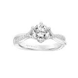 Artcarved Bridal Semi-Mounted with Side Stones Contemporary Floral Twist Engagement Ring Tulip 14K White Gold - 31-V775ERW-E.01 photo 4