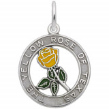Rembrandt Sterling Silver Enamel Yellow Rose Of Texas Charm photo