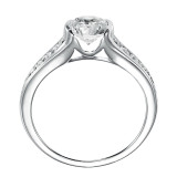 Artcarved Bridal Semi-Mounted with Side Stones Contemporary Bezel Diamond Engagement Ring Carina 14K White Gold - 31-V385ERW-E.01 photo 3