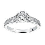 Artcarved Bridal Semi-Mounted with Side Stones Contemporary Bezel Diamond Engagement Ring Carina 14K White Gold - 31-V385ERW-E.01 photo 4
