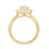Artcarved Bridal Semi-Mounted with Side Stones Vintage Vintage Halo Engagement Ring Mabel 14K Yellow Gold - 31-V828ERY-E.01 photo 3