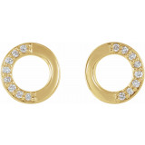 14K Yellow .08 CTW Diamond Circle Earrings - 86760606P photo 2