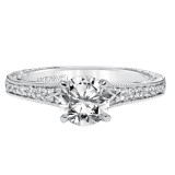 Artcarved Bridal Mounted with CZ Center Vintage Filigree Diamond Engagement Ring Viola 14K White Gold - 31-V623ERW-E.00 photo 2