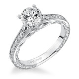Artcarved Bridal Mounted with CZ Center Vintage Filigree Diamond Engagement Ring Viola 14K White Gold - 31-V623ERW-E.00 photo