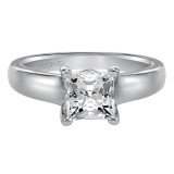 Artcarved Bridal Mounted with CZ Center Classic Solitaire Engagement Ring Hannah 14K White Gold - 31-V222FCW-E.00 photo 2