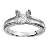 Artcarved Bridal Mounted with CZ Center Classic Solitaire Engagement Ring Hannah 14K White Gold - 31-V222FCW-E.00 photo 3