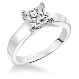 Artcarved Bridal Mounted with CZ Center Classic Solitaire Engagement Ring Hannah 14K White Gold - 31-V222FCW-E.00 photo
