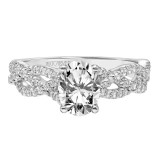 Artcarved Bridal Mounted with CZ Center Contemporary Twist Engagement Ring Angelique 18K White Gold - 31-V870EVW-E.02 photo 2