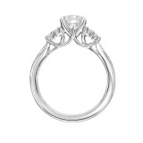 Artcarved Bridal Mounted with CZ Center Classic 3-Stone Engagement Ring Maryann 18K White Gold - 31-V865ERW-E.02 photo 3