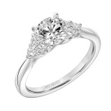 Artcarved Bridal Mounted with CZ Center Classic 3-Stone Engagement Ring Maryann 18K White Gold - 31-V865ERW-E.02 photo
