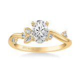 Artcarved Bridal Semi-Mounted with Side Stones Contemporary Engagement Ring 18K Yellow Gold - 31-V1034EVY-E.03 photo 2